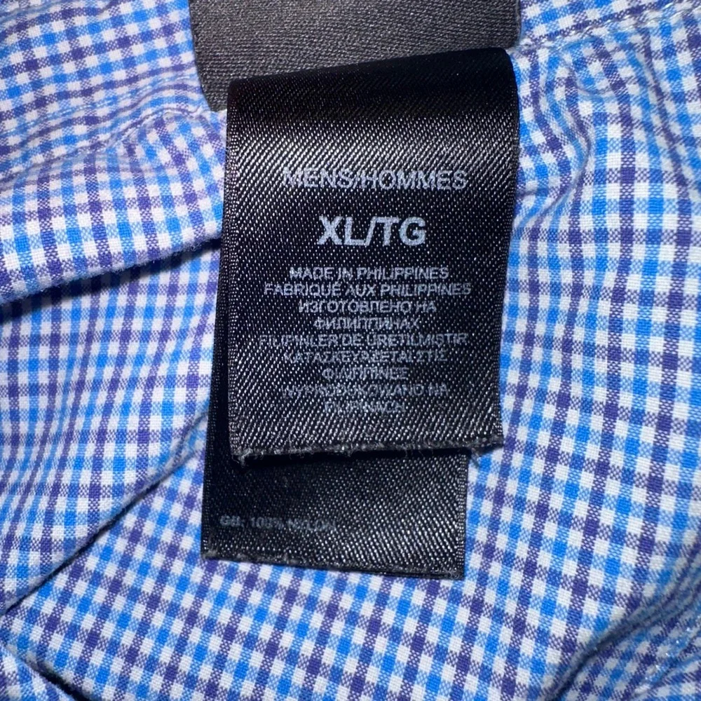 The North Face Mens XL‎ Blue Plaid Long Sleeve Button Down Shirt